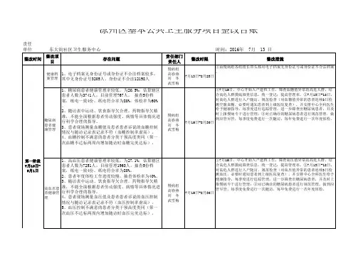 2016上半年基本公共卫生服务项目整改台账模板