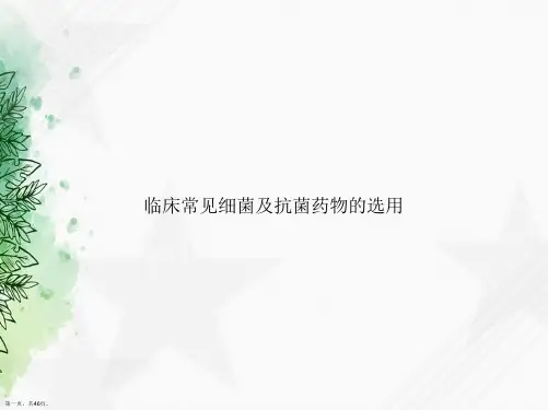 临床常见细菌及抗菌药物的选用2讲课文档