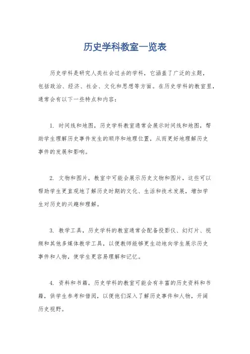 历史学科教室一览表