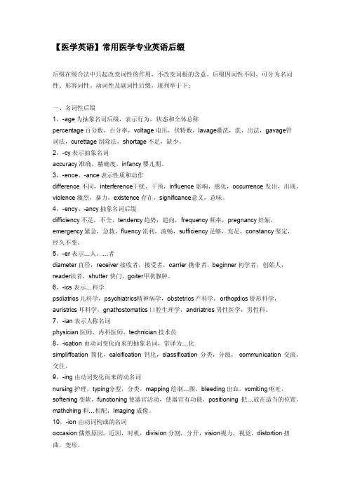 【医学英语】常用医学专业英语后缀