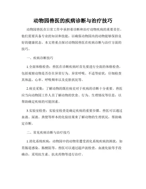 动物园兽医的疾病诊断与治疗技巧