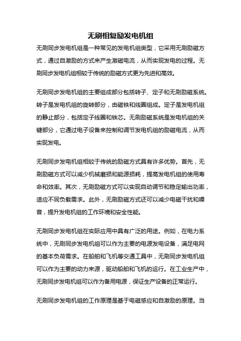 无刷相复励发电机组