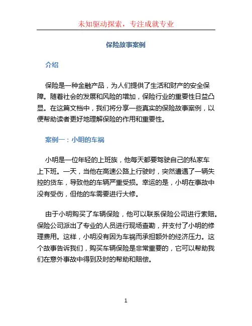 保险故事案例