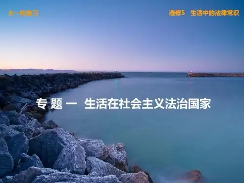 专题一 生活在社会主义法治国家 复习课件