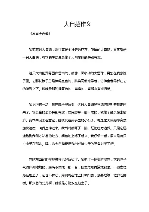 大自鹅作文