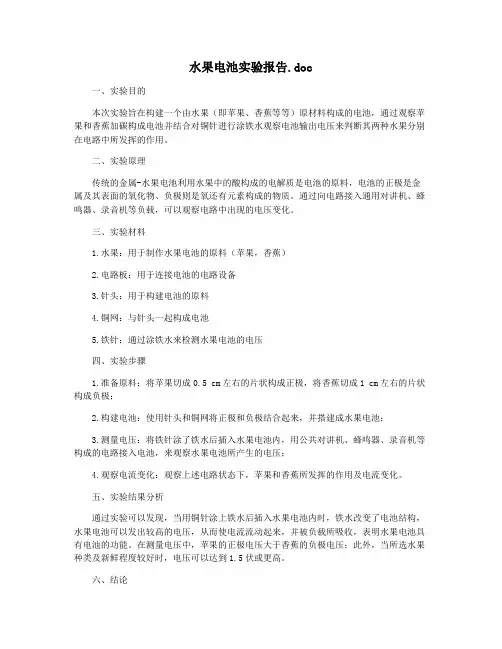 水果电池实验报告.doc