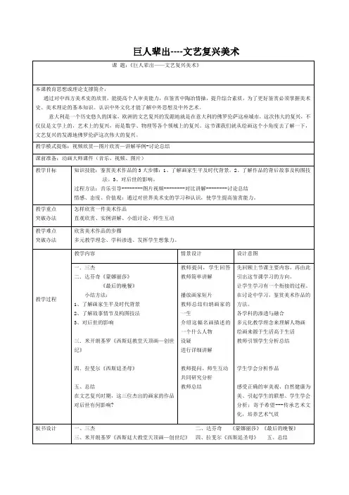 第四课《巨人辈出——文艺复兴美术》