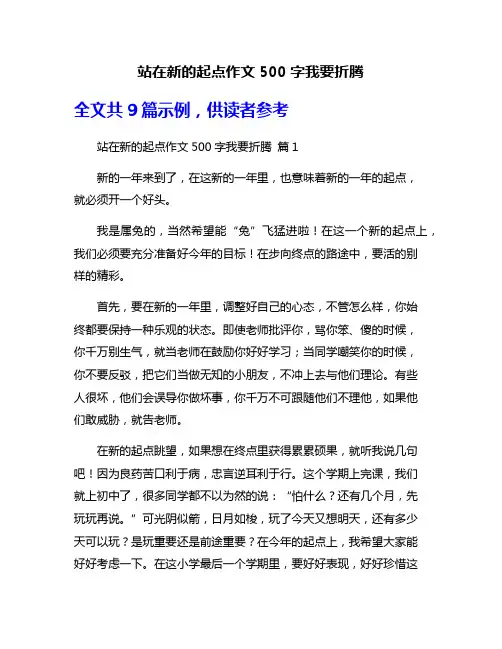 站在新的起点作文500字我要折腾