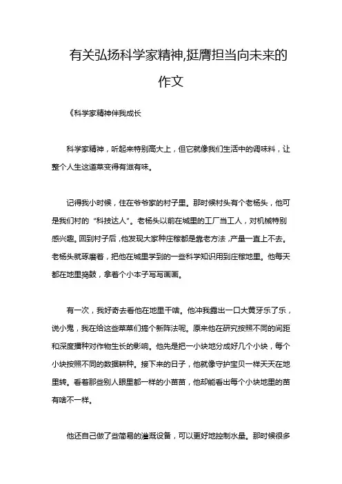有关弘扬科学家精神,挺膺担当向未来的作文