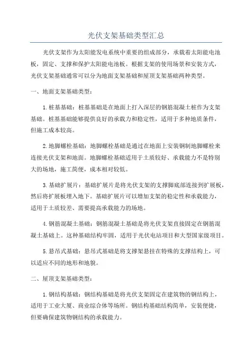 光伏支架基础类型汇总
