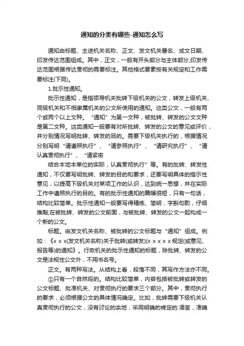 通知的分类有哪些-通知怎么写