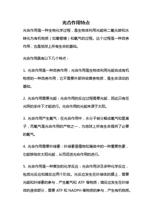 光合作用特点