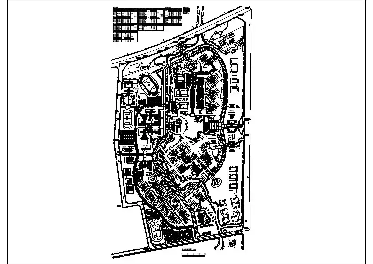 某地大学总平面布置建筑图（节点详细）