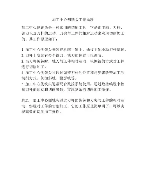 加工中心侧铣头工作原理