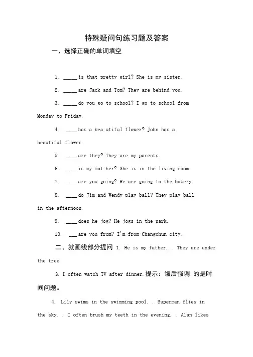特殊疑问句练习题及答案.doc