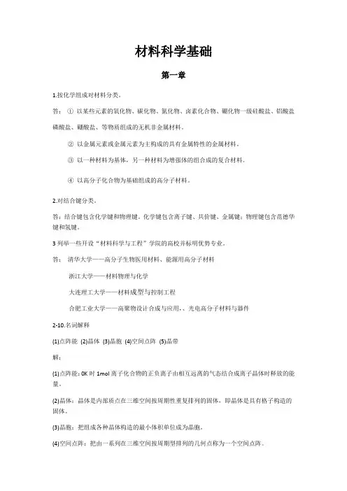 材料科学基础常考知识点