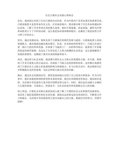 红色吕梁社会实践心得体会