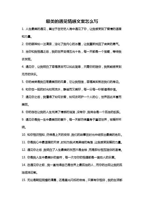 最美的遇见情感文案怎么写