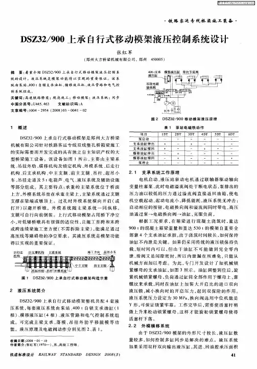 DSZ32／900上承自行式移动模架液压控制系统设计