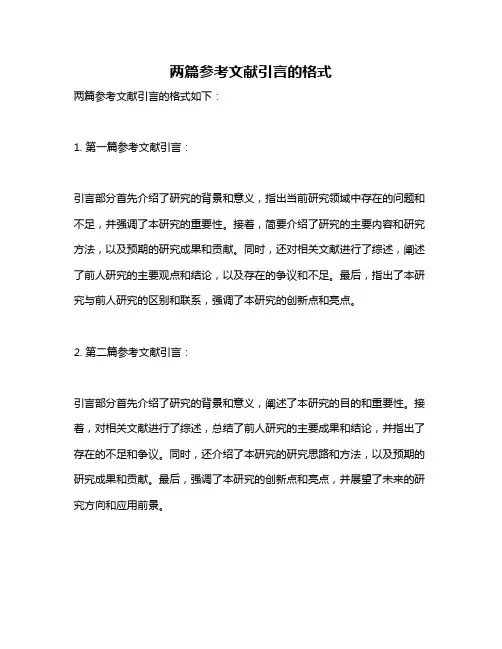 两篇参考文献引言的格式