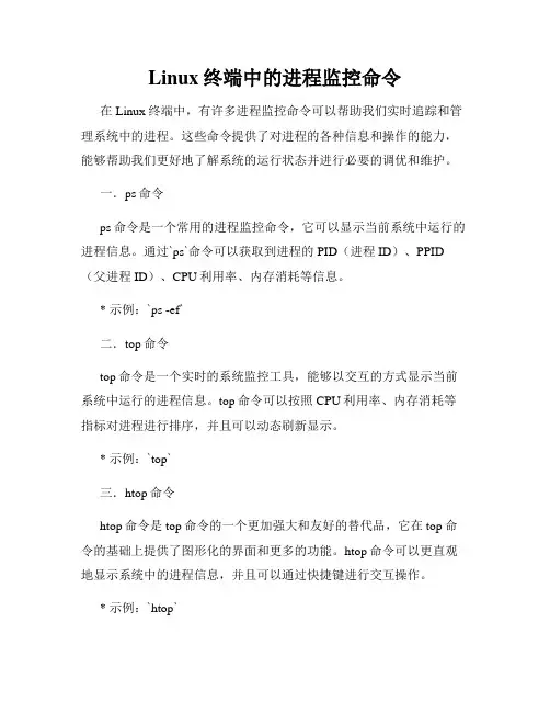 Linux终端中的进程监控命令