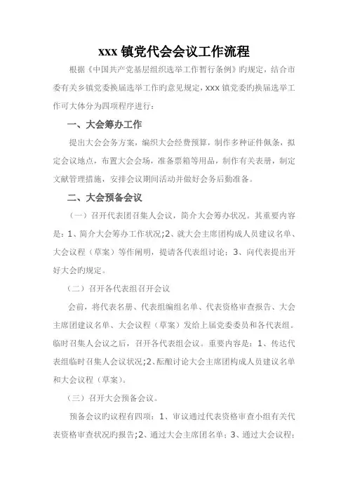 党代会组织工作标准流程