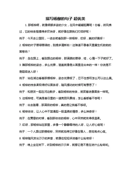 描写杨柳的句子 超优美