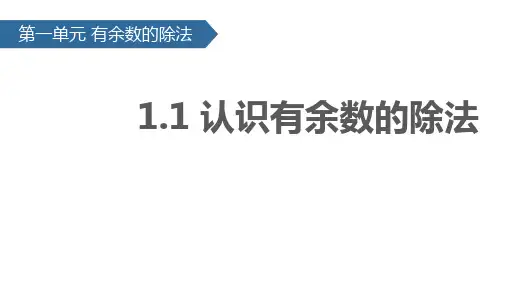 二年级下册数学课件1.1 认识有余数的除法∣苏教版(秋) (共28张PPT)