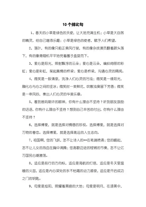 10个排比句