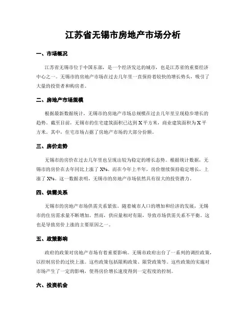 江苏省无锡市房地产市场分析