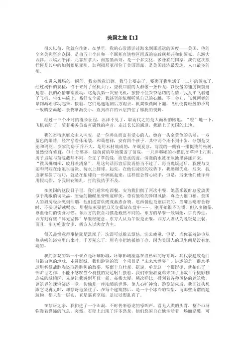 美国之旅作文

