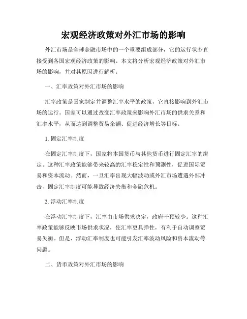 宏观经济政策对外汇市场的影响