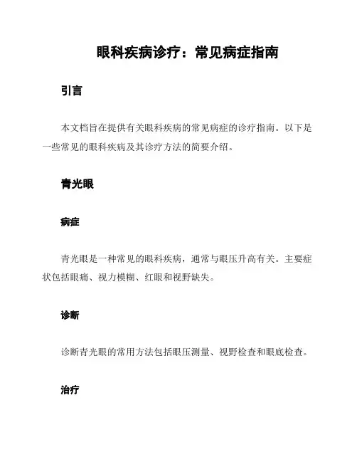 眼科疾病诊疗：常见病症指南