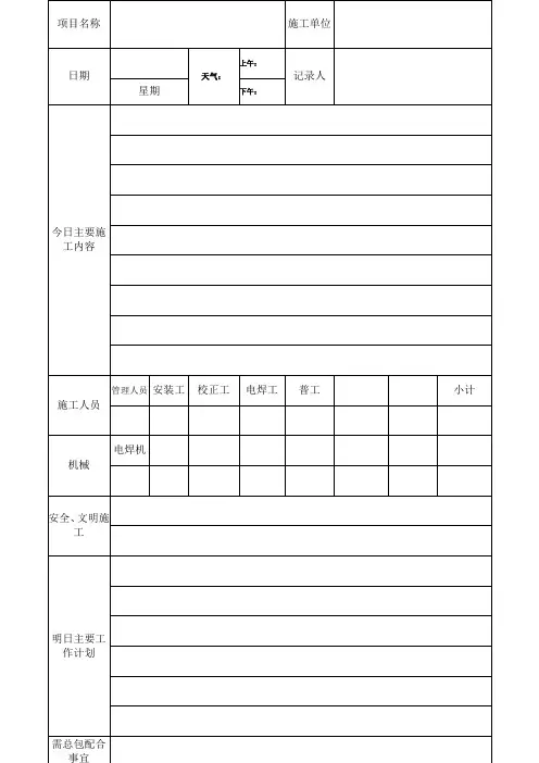施工日报周报月报样本