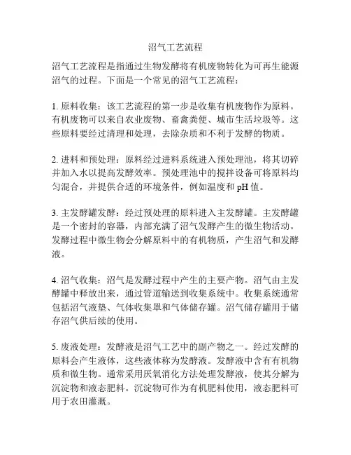 沼气工艺流程