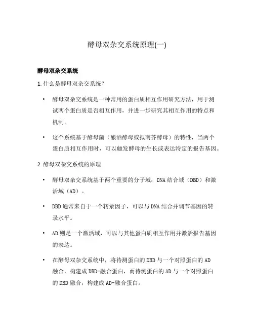 酵母双杂交系统原理(一)