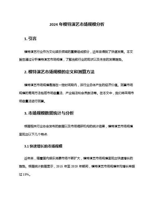 2024年模特市场调查报告