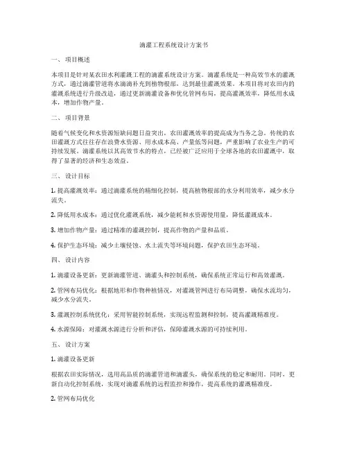 滴灌工程系统设计方案书