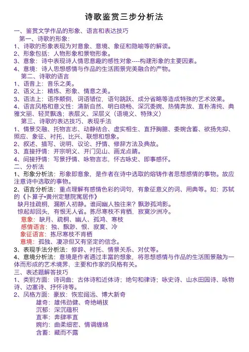 诗歌鉴赏三步分析法