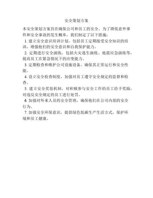 安全策划方案