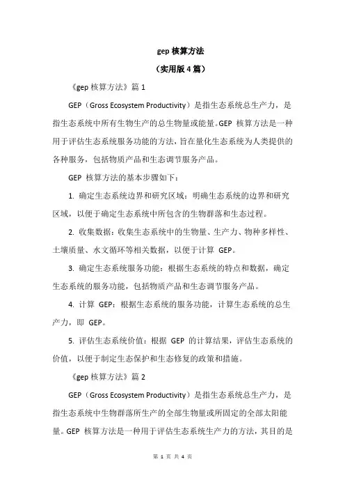 gep核算方法