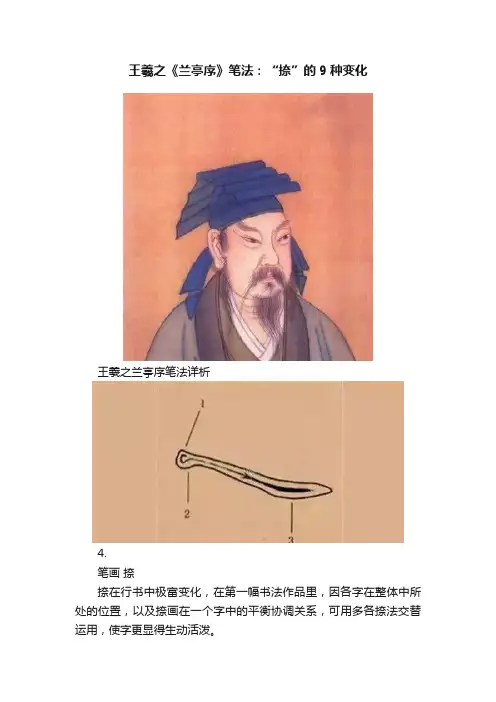 王羲之《兰亭序》笔法：“捺”的9种变化