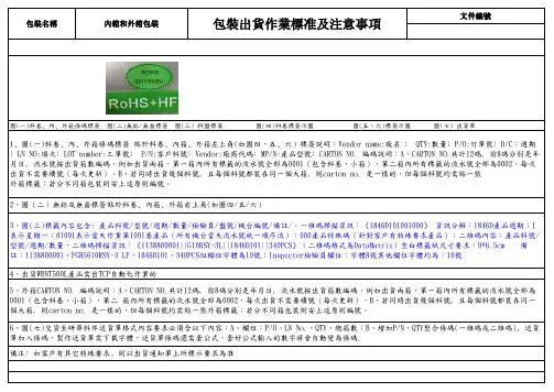 包装出货作业标准及注意事项