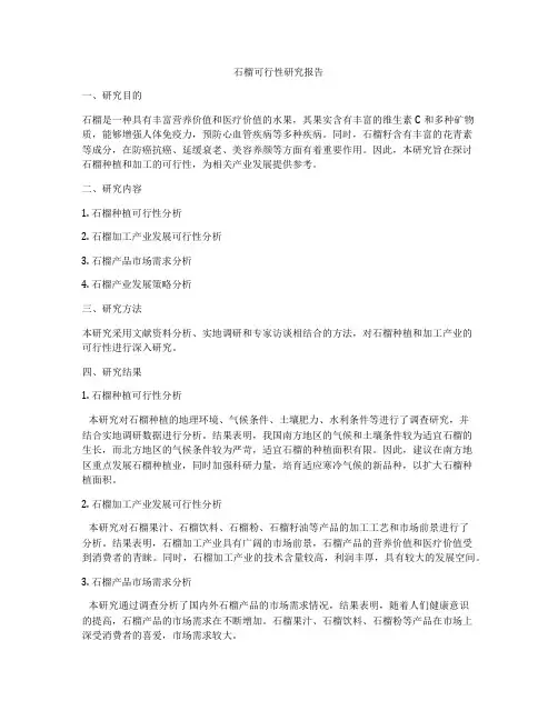 石榴可行性研究报告