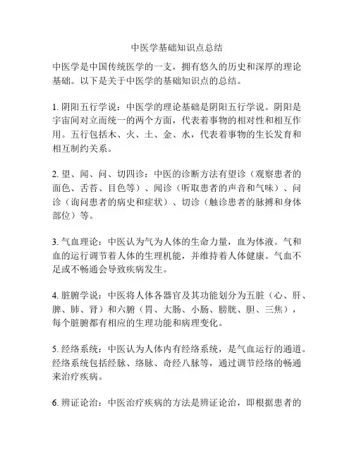中医学基础知识点总结