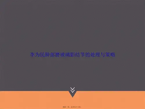李为民肺部磨玻璃影结节的处理与策略讲课文档