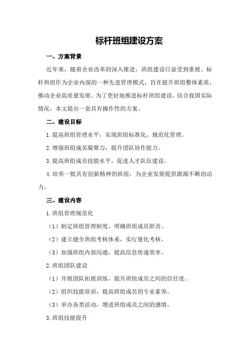 标杆班组建设方案