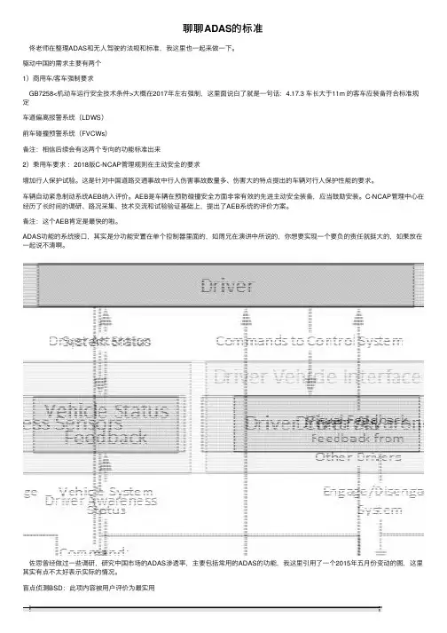 聊聊ADAS的标准