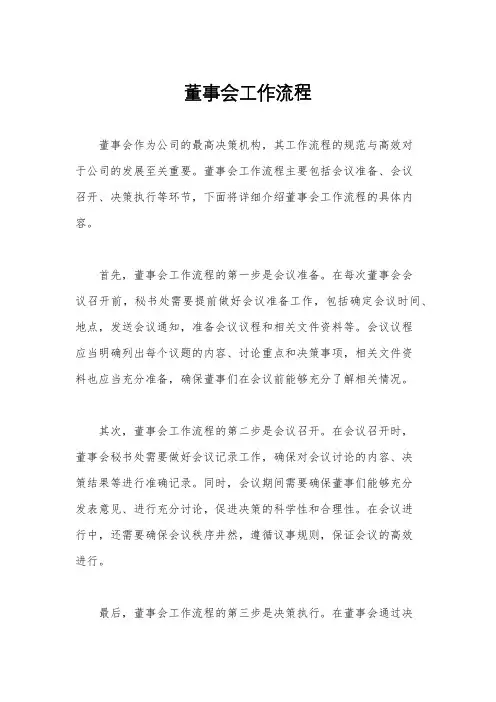 董事会工作流程
