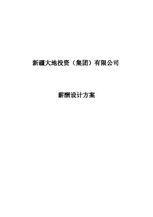 大地投资(集团)公司薪酬设计方案